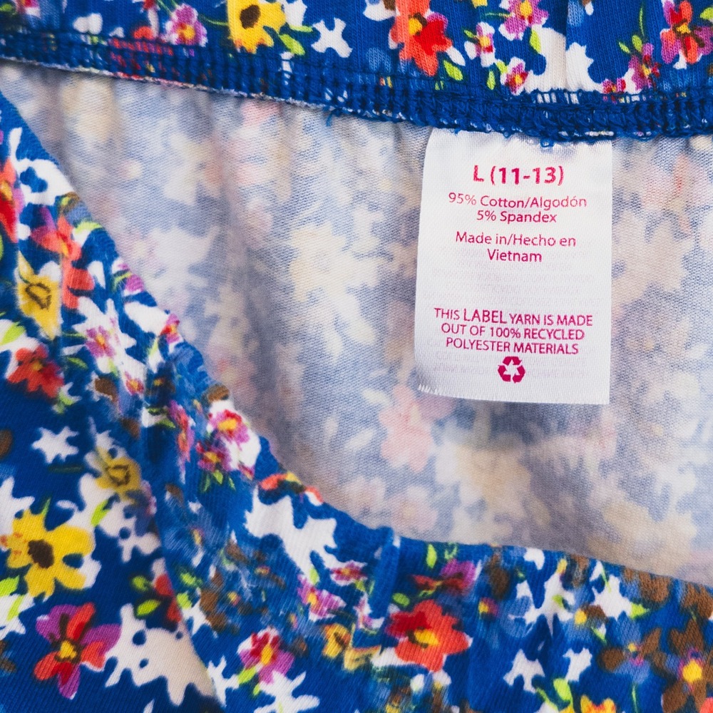 No Boundaries Floral Leggings Womens Large 11-13 Blue Multicolor Cotton Stretch‎ - Picture 6 of 6